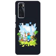 Чехол Майнкрафт на ViVO V20 se (AlphaPrint) Minecraft (персонажи Minecraft)