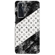 Чехол Стиль Louis Vuitton на ViVO V20 se – LV на белом