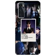 Чехлы Венсдей на ViVO V20 se Уэнсдей (AlphaPrint) (коллаж Уэнздей)