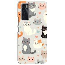 Чехол с рисунком кот на ViVO V20 se – Коллаж котов
