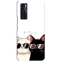 Чехол с рисунком кот на ViVO V20 se – Коты в очках
