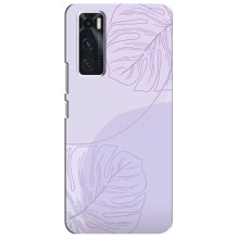 Чехол цветочный дизайн для ViVO V20 se – Монстера фиолетовая
