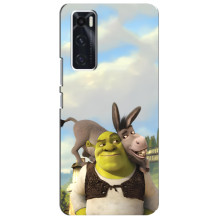 Чехол с мультфильмом Шрек на ViVO V20 se – Шрек и осел