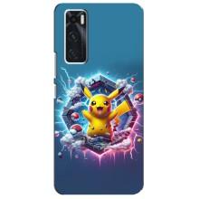 Чехол с Пикачу на ViVO V20 se – Лого Пикачу