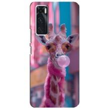 Чехол с принтом стильные животные для Виво В20 се – Стильный жирав