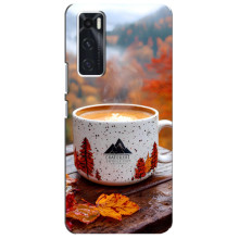 Чехол с уникальным дизайном «Осень с кофе» для ViVO V20 se – Кофе на природе