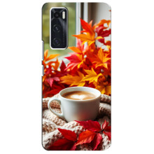 Чехол с уникальным дизайном «Осень с кофе» для ViVO V20 se