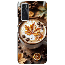 Чехол с уникальным дизайном «Осень с кофе» для ViVO V20 se – Пряный кофе