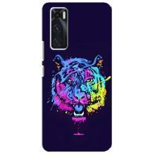 Силиконовый бампер с картинкой животных для ViVO V20 se (Тигр-Арт)