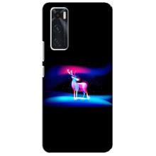 Силиконовый бампер с картинкой животных для ViVO V20 se (Яркий олень)