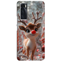 Яркий чехол для ViVO V20 se с Зимними Оленятами