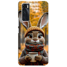 Печатный чехол «Зверята с кофе» для ViVO V20 se – Зайчик с кофе