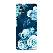 Чехлы (ART) Цветы на ViVO V20 (VPrint) (Голубые Бутоны)
