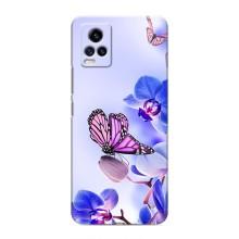 Чехлы с Цветами для ViVO V20 (VPrint) (Бабочка на цветочке)