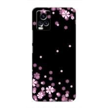 Чехол для Виво В20 - с принтом (Дизайнерские) (AlphaPrint) (Цветочки маленькие)