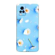 Чехол с Цветами для ViVO V20 (ромашки на голубом)