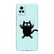 Чехол с принтом для ViVO V20 (AlphaPrint) Модные коты – Падающий кот