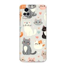 Чехол с рисунком кот на ViVO V20 (Коллаж котов)