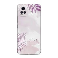 Чехол с цветочным принтом на Виво В20 – Фиолетовые листья