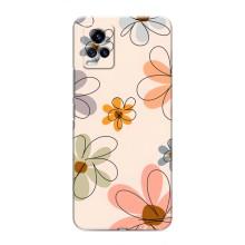 Чехол с цветочным принтом на Виво В20 – Разноцветные цветы