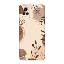 Чехол с цветочным принтом на Виво В20 – Коричневые цветы