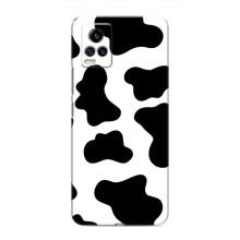 Чехол с принтом коровы на Виво В20 – Черный принт