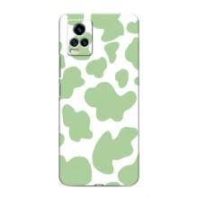 Чехол с принтом коровы на Виво В20 – Зеленый принт
