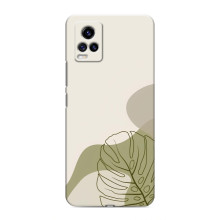 Силиконовый чехол с принтом в цветах на ViVO V20 (Монстера зелёная)