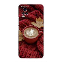 Чехол с уникальным дизайном «Осень с кофе» для ViVO V20 – Кофе на пледе