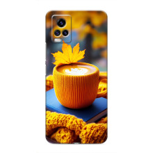 Чехол с уникальным дизайном «Осень с кофе» для ViVO V20 – Кофе с жёлтым