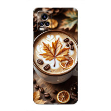 Чехол с уникальным дизайном «Осень с кофе» для ViVO V20 – Пряный кофе
