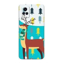 Силиконовый бампер с картинкой животных для ViVO V20 (Олень с шарфом)