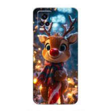 Яркий чехол для ViVO V20 с Зимними Оленятами – Олень в шарфе