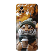 Печатный чехол «Зверята с кофе» для ViVO V20 – Тигр с кофе