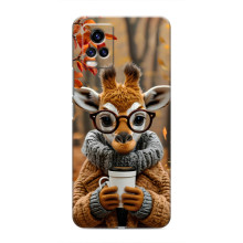 Печатный чехол «Зверята с кофе» для ViVO V20 – Жираф с кофе