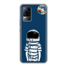 Чехол NASA для Vivo V21 (AlphaPrint) (Мальчик в шлеме)