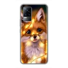 Чехлы с картинкой Лисички для Vivo V21E (VPrint) (Лисичка в гирляндах)