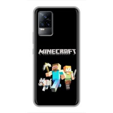 Чехол Майнкрафт на Vivo V21E (AlphaPrint) Minecraft – герои Minecraft