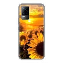 Чехол с Цветами для Vivo V21E (поле подсолнухов)