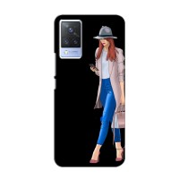Чехол с картинкой Модные Девчонки Vivo V21E – Девушка со смартфоном