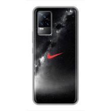 Чехол для Vivo V21E - с принтом Найк (AlphaPrint) (Найк красный)