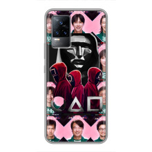 Чехол Гра в кальмара для Vivo V21E – Персонажи игры кальмара