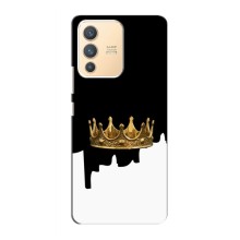 Чехол (Корона на чёрном фоне) для Виво В23 (5G) – Золотая корона