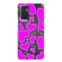 Чехлы для любимой на Виво в23е (VPrint) (Pink hearts)