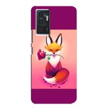 Чехлы с картинкой Лисички для Vivo V23e (VPrint) (Лисичка с розочкой)