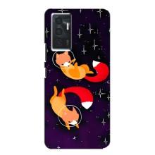 Чехлы с картинкой Лисички для Vivo V23e (VPrint) (Лисички космонавты)