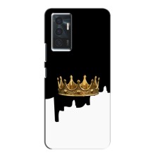 Чехол (Корона на чёрном фоне) для Виво В23Е – Золотая корона