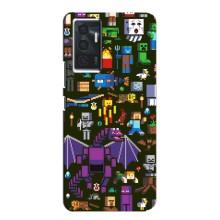 Чехол Майнкрафт на Vivo V23e (AlphaPrint) Minecraft (Коллаж Майнкрафт)