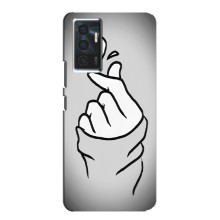 Чехол с принтом для Vivo V23e (AlphaPrint - Знак сердечка) – Значок Love