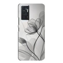 Чехол с цветочным принтом на Виво в23е – Черные цветы